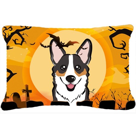 Carolines Treasures Halloween Tricolor Corgi Fabric Decorative Pillow BB1813PW1216